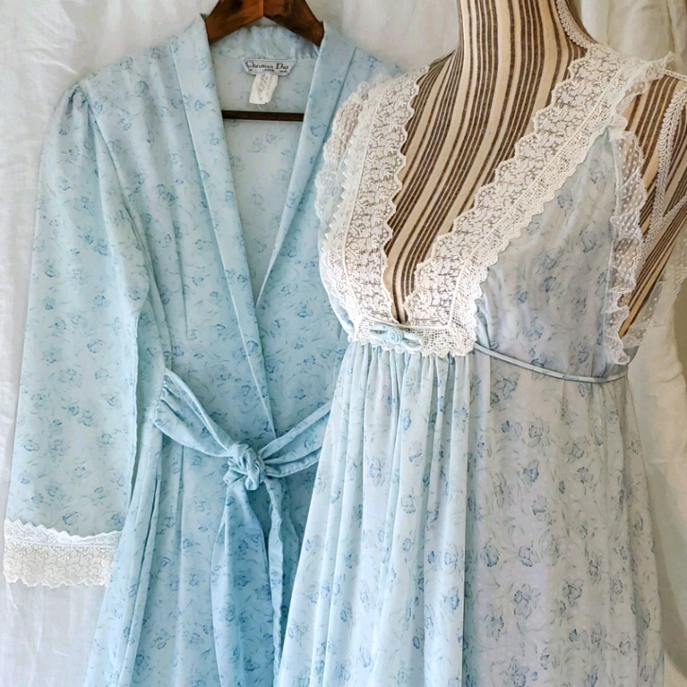 Vintage Christian Dior Gown and Robe Set